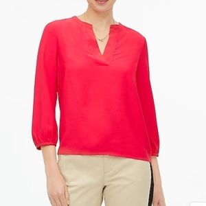 NWT J.CREW HOT PINK MOCK NECK TOP SIZE M!
